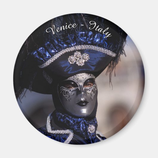 Blauer Karneval - Venedig, Italien Magnet (Vorne)