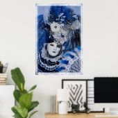 Blauer Karnevalskostüm, Venedig Poster (Heimbüro)