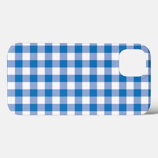 Blauer Karo Case-Mate iPhone Hülle (Rückseite (Horizontal))