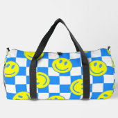 blauer Karo Duffle Bag (Rückseite)
