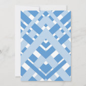 Blauer Karo Junge Baby Shower Bär Einladung (Rückseite)