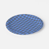 Blauer Karo Kleine Papierplatte Pappteller (Schrägansicht)