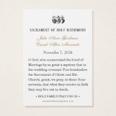 Blauer katholischer Hochzeitskarten (Rückseite)