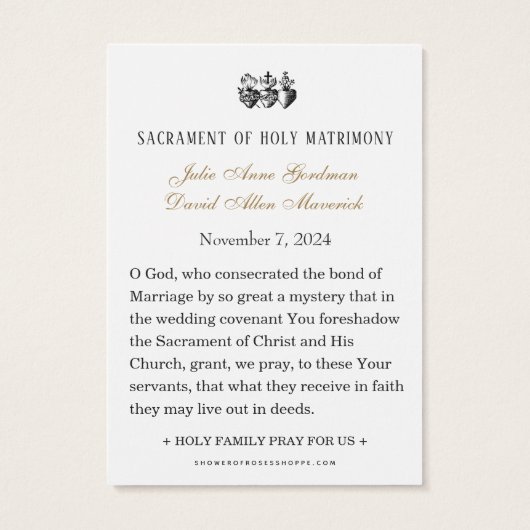 Blauer katholischer Hochzeitskarten (Rückseite)