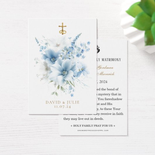 Blauer katholischer Hochzeitskarten (Schreibtisch)