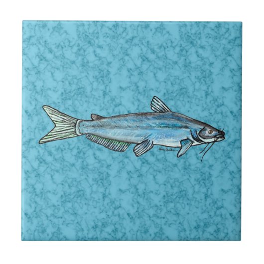 Blauer Katzenwels Fliese (Vorderseite)