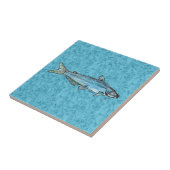 Blauer Katzenwels Fliese (Seite)