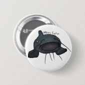 Blauer Katzenwels-Stecker Button (Vorne & Hinten)