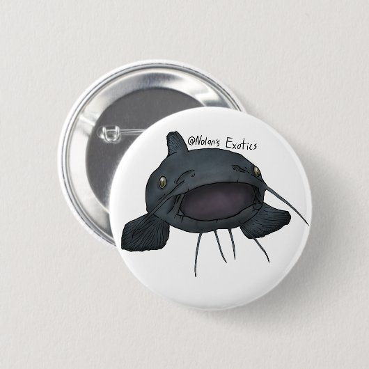 Blauer Katzenwels-Stecker Button (Vorne & Hinten)