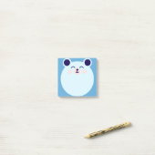 blauer kawaii Bär Post-it Klebezettel (Auf Schreibtisch)