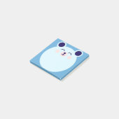blauer kawaii Bär Post-it Klebezettel (angewinkelt)