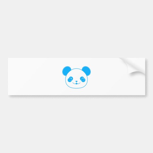 Blauer Kawaii-Panda-Bär Autoaufkleber (Vorne)