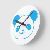 Blauer Kawaii-Panda-Bär Runde Wanduhr (Winkel)