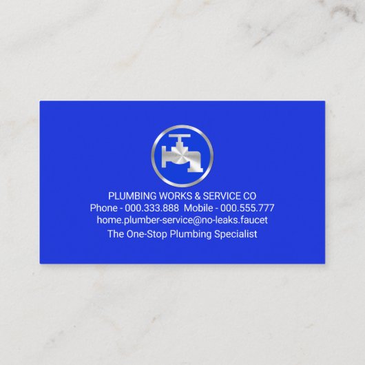 Blauer Keilschlauch Visitenkarte (Rückseite)