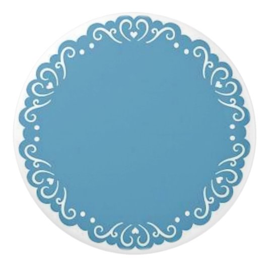 Blauer Keramik Knob/Herz Keramikknauf (Vorderseite)