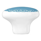 Blauer Keramik Knob/Herz Keramikknauf (Seitenansicht)