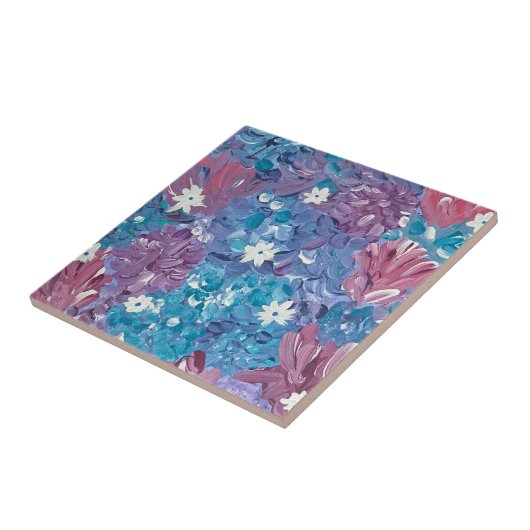 Blauer Keramik Tile Fliese (Seite)