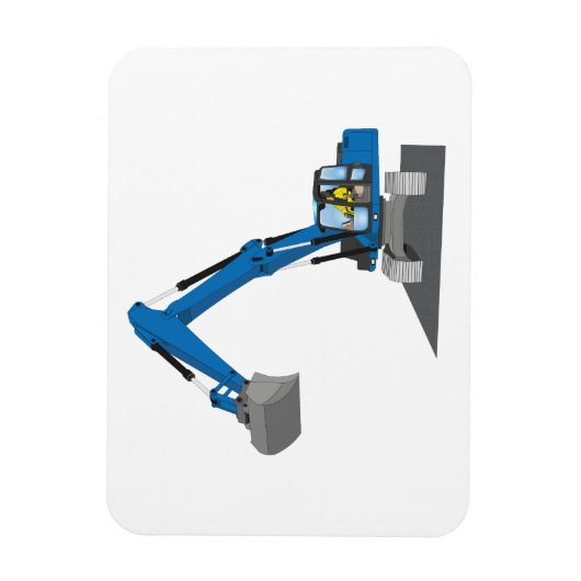blauer Kettenbagger Magnet (Vertikal)
