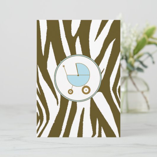 Blauer Kinderdusche Einladung (Stehend Vorderseite)