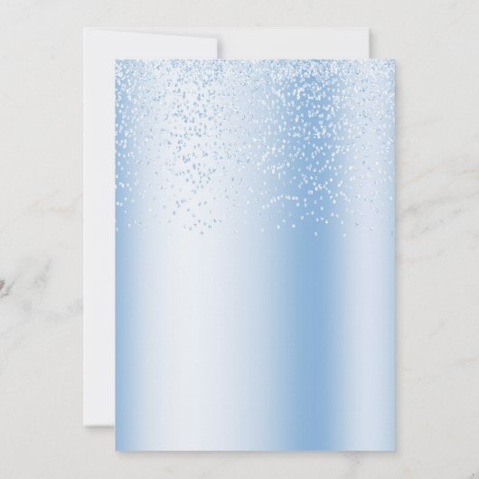 Blauer Kinderschuh Einladung (Rückseite)