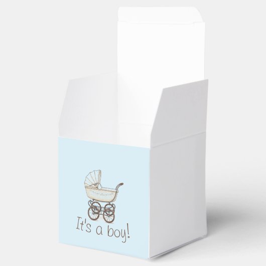 Blauer Kinderwagen Geschenkschachtel (Geöffnet)