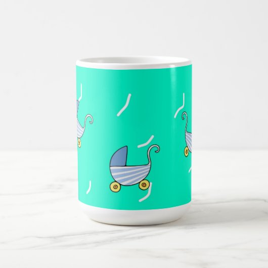 Blauer Kinderwagen Kaffeetasse (Mittel)