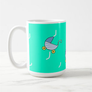 Blauer Kinderwagen Kaffeetasse