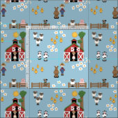Blauer Kinderzimmer von Barnyard Farm Stoff (Kachel)
