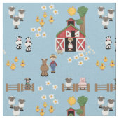 Blauer Kinderzimmer von Barnyard Farm Stoff (Nahaufnahme)