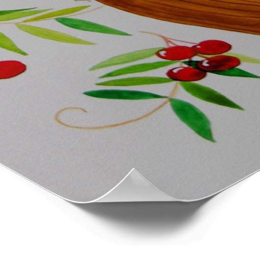 Blauer Kirschbaum Frau Poster (Ecke)