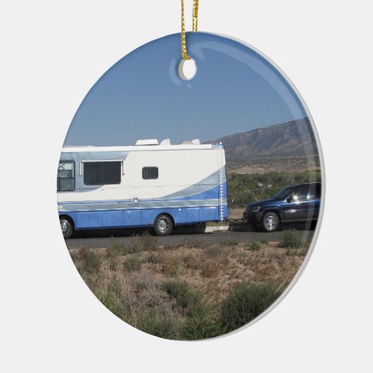 Blauer Klassiker RV Motorhome der Keramikornament (Links)