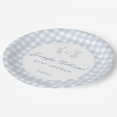 Blauer klassischer Baby-Boy-Duschpapier-Teller Pappteller (Schrägansicht)