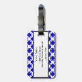 Blauer Kleber-Multifunktionsvorlage von Kenneth Yo Gepäckanhänger (Rückseite vertikal)