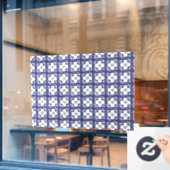 Blauer Klee Fensteraufkleber (Café-Fenster)
