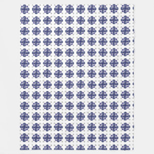 Blauer Klee Fleecedecke