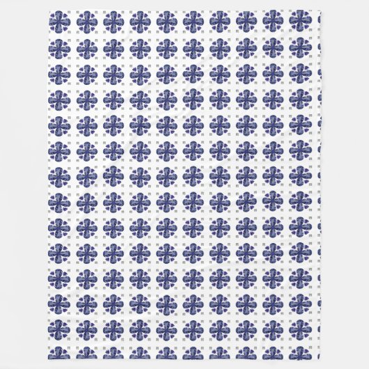 Blauer Klee Fleecedecke (Vorderseite)