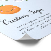 Blauer Kleine Süsse Blumenbaby Duschzeichen Poster (Ecke)