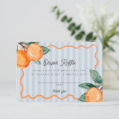 Blauer Kleine Süsse Pastel Citrus Diaper Raffle Begleitkarte (Stehend Vorderseite)