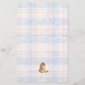 Blauer kleiner Cowboy-Aquarell-Baby-Empfangsparty Flyer (Hinten)