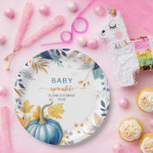 Blauer kleiner Kürbis-Baby-Sprinkle Pappteller (Party)