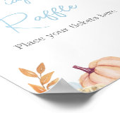 Blauer Kleiner Kürbis Herbst-Windeln-Raffle-Schild Poster (Ecke)
