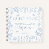 Blauer kleiner Schmetterling Baby Dusche Gästebuch Notizblock (Vorderseite)