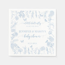 Blauer kleiner Schmetterling, elegante Babydusche