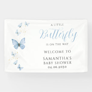 Blauer kleiner Schmetterlingsjunge Baby-Party Banner