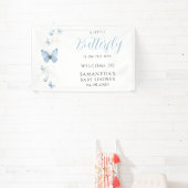 Blauer kleiner Schmetterlingsjunge Baby-Party Banner (InSitu)