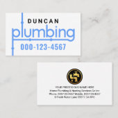 Blauer Klempner Pipeline Installateur Visitenkarte (Vorne/Hinten)