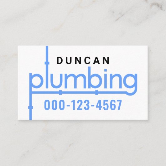 Blauer Klempner Pipeline Installateur Visitenkarte (Vorderseite)