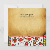 BLAUER KNIGHT AUF DEM HORSEBACK MEDIEVAL PARCHING EINLADUNG (Rückseite)