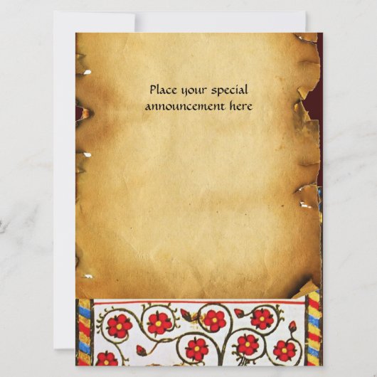 BLAUER KNIGHT AUF DEM HORSEBACK MEDIEVAL PARCHING EINLADUNG (Rückseite)