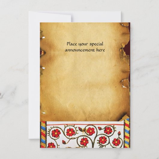 BLAUER KNIGHT AUF DEM HORSEBACK MEDIEVAL PARCHING EINLADUNG (Rückseite)